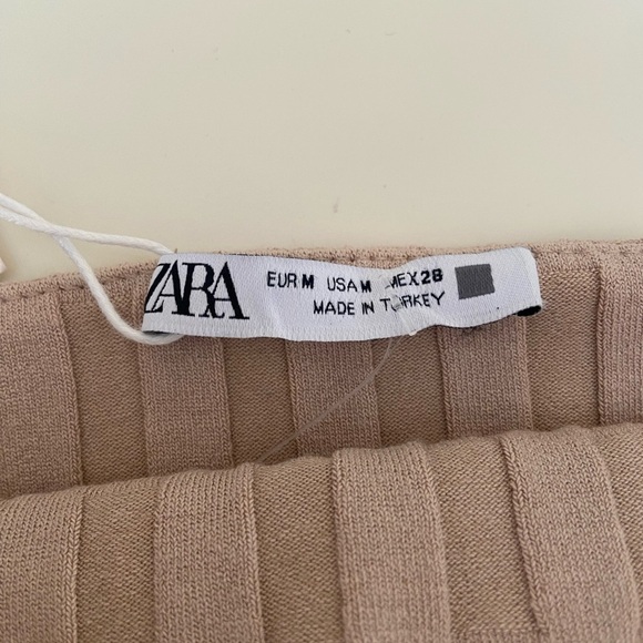 Zara crop strapless tube top tan size medium new with tags - Picture 4 of 4